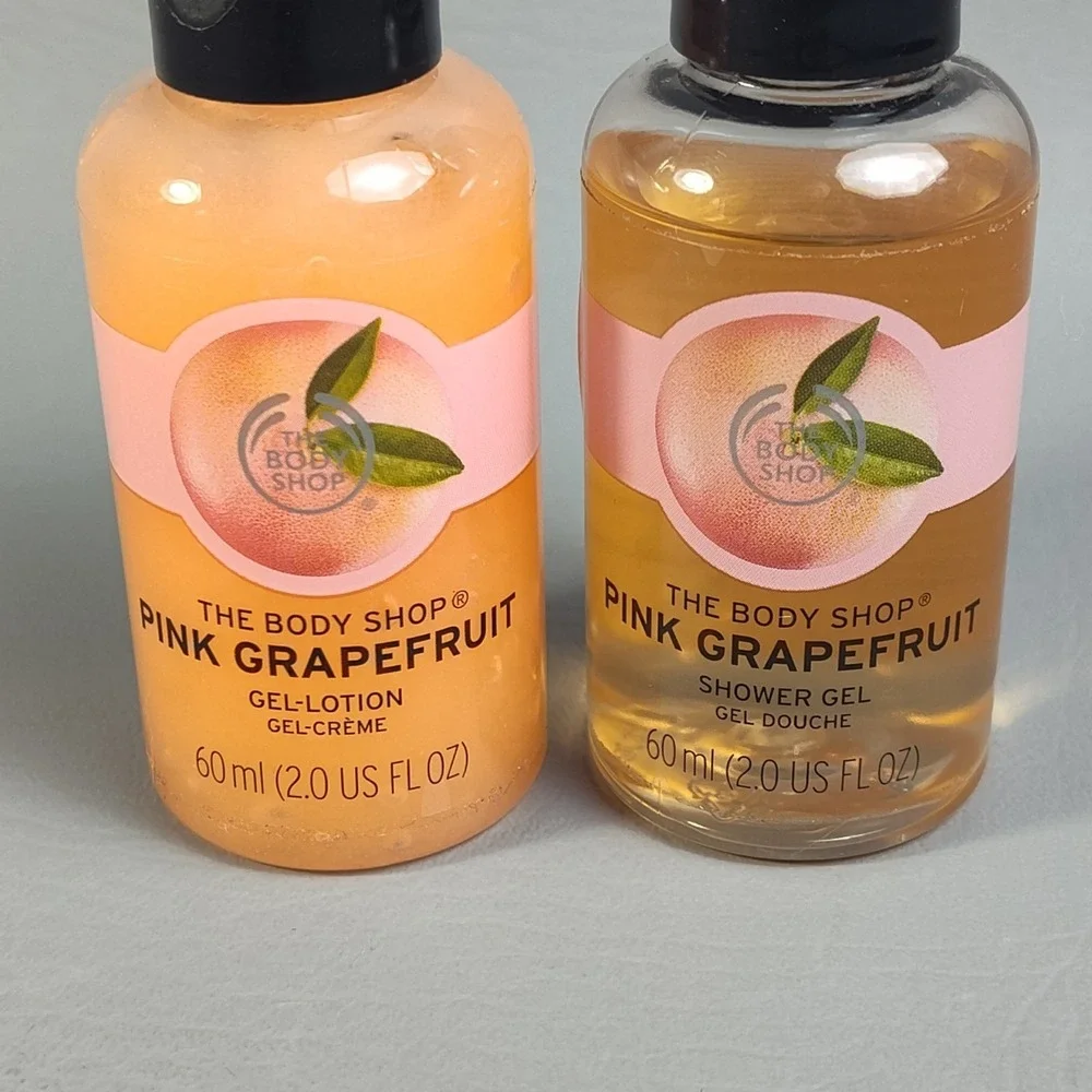 The Body Shop Pink Grapefruit Shower Gel & Gel Lotion 2 Oz Travel‎ Size New